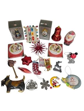 Christmas Ornaments Lot Dogs Pets Nutcrackers Kurt Adler Scottish Pewter